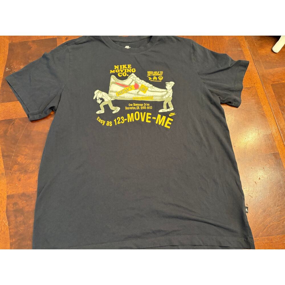 Nike Moving Co. Graphic Tee Black “123-MOVE-ME” XL Excellent Cond